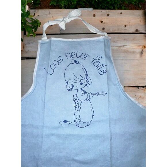 Vintage 80’s PRECIOUS MOMENTS Love Never Fails Collectors Club Apron 1984 - Picture 2 of 5